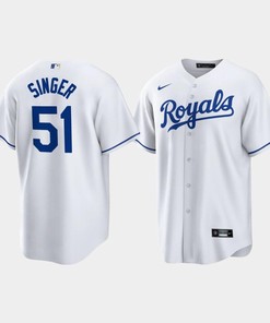 Brady Singer 51 Kansas City Royals White Home Player Jersey