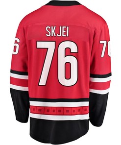Brady Skjei 76 Carolina Hurricanes Stanley Cup 2023 Playoffs Patch Home Breakaway Men Jersey - Red