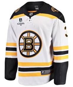 Brandon Carlo 3 Boston Bruins Stanley Cup 2023 Playoffs Patch Away Breakaway Men Jersey - White