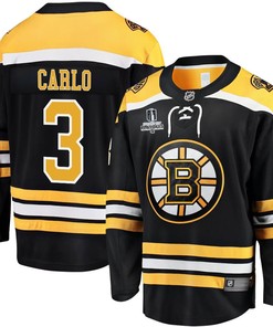 Brandon Carlo 3 Boston Bruins Stanley Cup 2023 Playoffs Patch Home Breakaway Men Jersey - Black