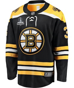 Brandon Carlo 3 Boston Bruins Stanley Cup 2023 Playoffs Patch Home Breakaway Men Jersey - Black