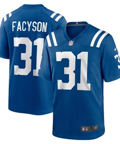Brandon Facyson Indianapolis Colts Player Game Jersey - Royal Nfl