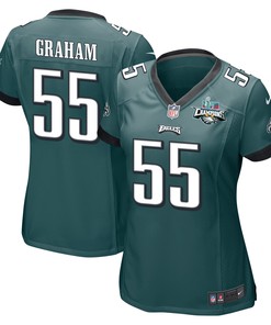Brandon Graham 55 Philadelphia Eagles Super Bowl LVII Champions 2 Stars Women Game Jersey - Midnight Green
