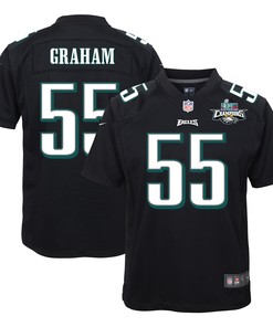 Brandon Graham 55 Philadelphia Eagles Super Bowl LVII Champions 2 Stars Youth Game Jersey - Black