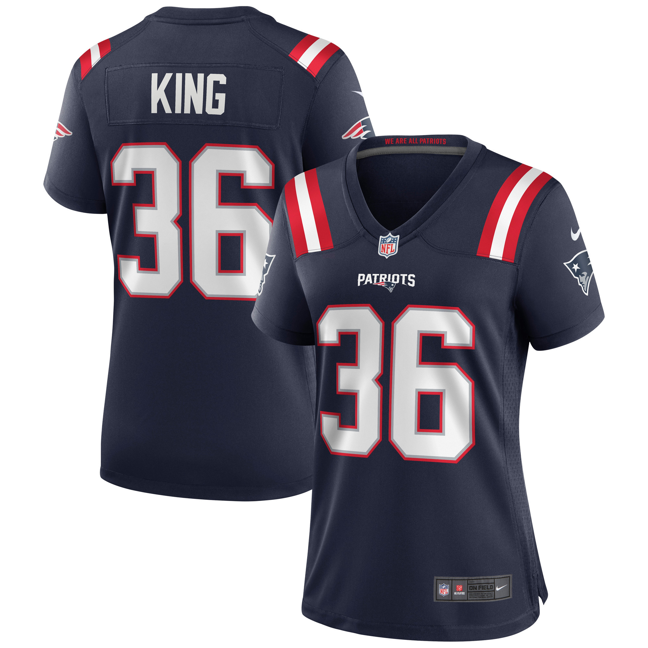Brandon King New England Patriots Womens Game Jersey - Navy Nfl