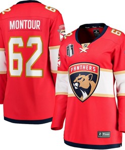 Brandon Montour 62 Florida Panthers Women's 2023 Stanley Cup Final Home Breakaway Player Jersey - Red