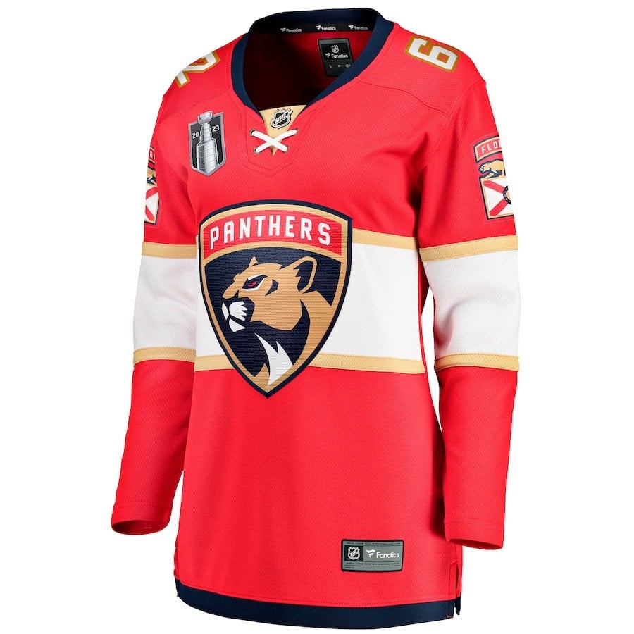 Brandon Montour 62 Florida Panthers Women's 2023 Stanley Cup Final Home Breakaway Player Jersey - Red