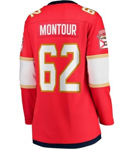 Brandon Montour 62 Florida Panthers Women's 2023 Stanley Cup Final Home Breakaway Player Jersey - Red