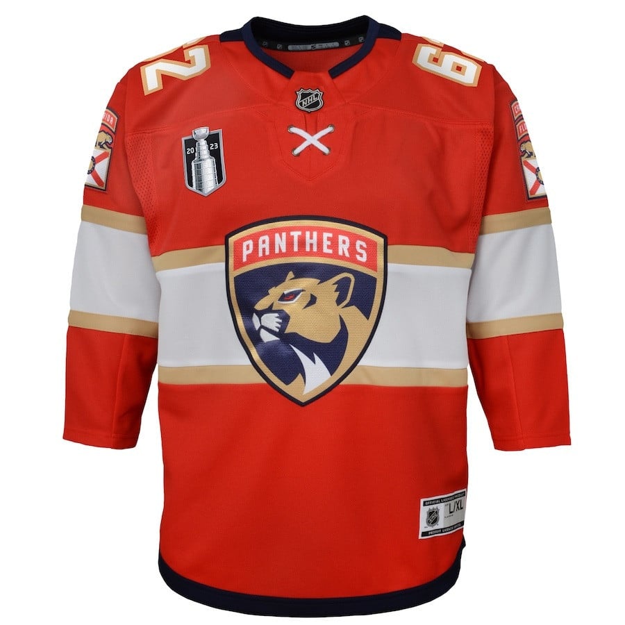 Brandon Montour 62 Florida Panthers Youth 2023 Stanley Cup Final Home Jersey - Red