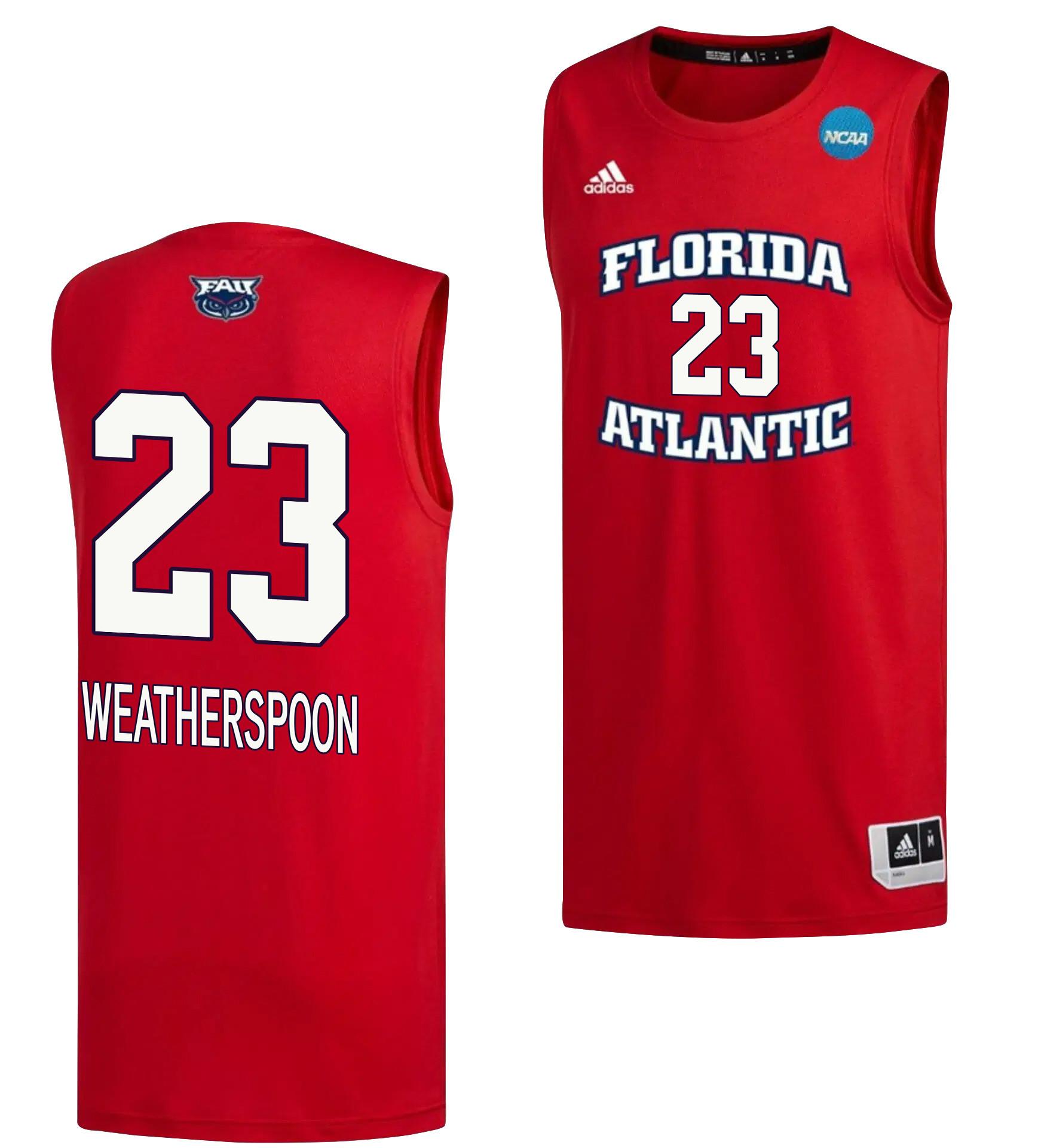 Brandon Weatherspoon 23 FAU Owls 2023 March Madness Basketball Men Jersey- Red