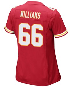 Brandon Williams 66 Kansas City Chiefs Super Bowl LVII Champions 3 Stars Women Game Jersey - Red