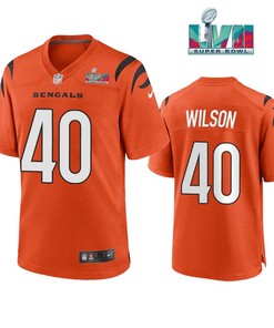 Brandon Wilson 40 Cincinnati Bengals Super Bowl LVII Men Game Jersey- Orange