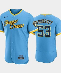 Brandon Woodruff 53 2022-23 City Connect Milwaukee Brewers Jersey - Powder Blue