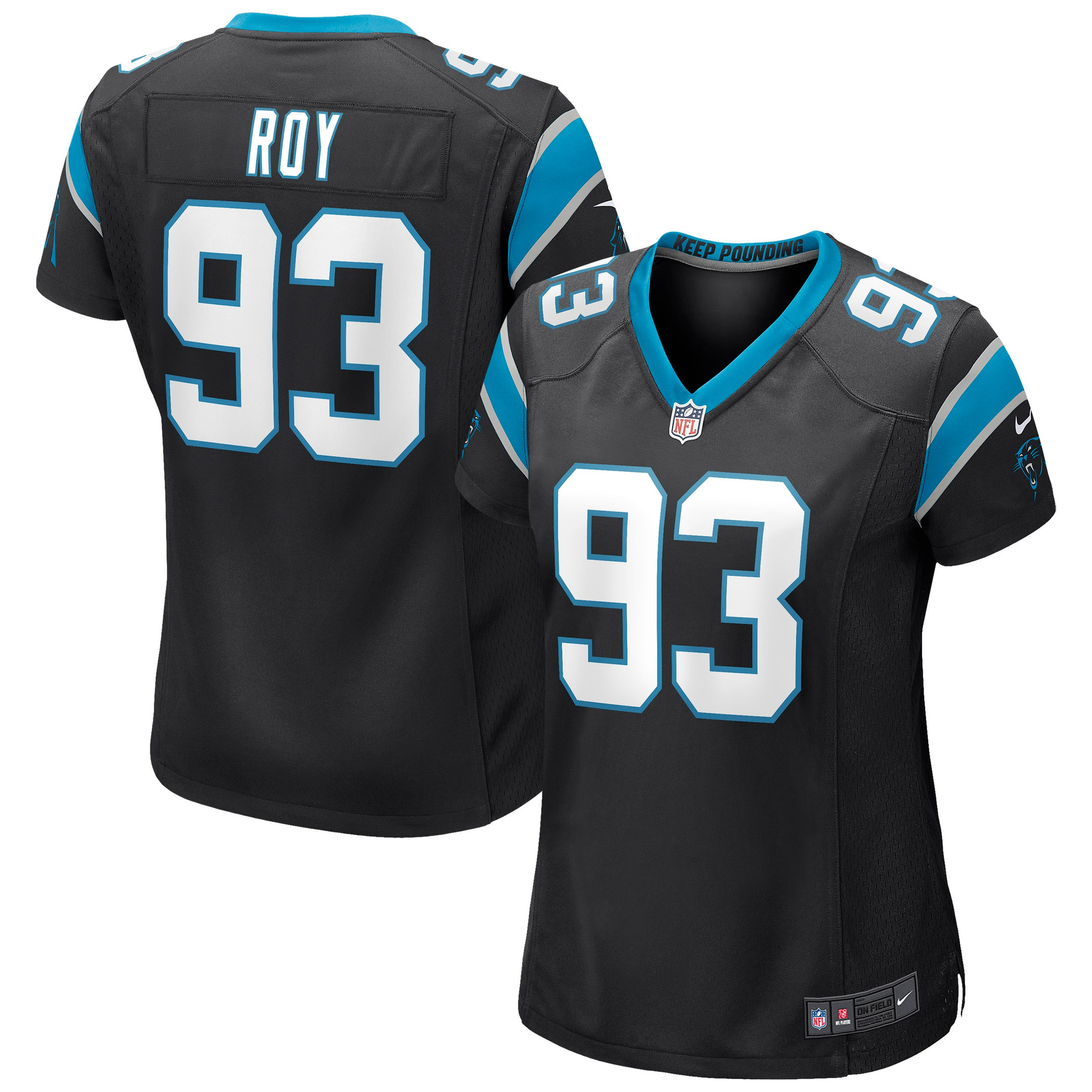 Bravvion Roy Carolina Panthers Womens Game Jersey - Black Nfl