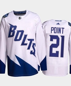 Brayden Point Lightning 2022 Stadium Series White Primegreen Jersey, Men Jersey