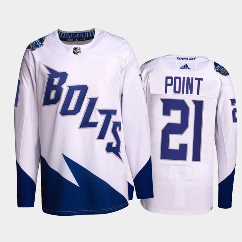 Brayden Point Lightning 2022 Stadium Series White Primegreen Jersey, Men Jersey