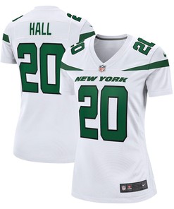 Breece Hall 20 New York Jets Women's Away Game Player Jersey - White