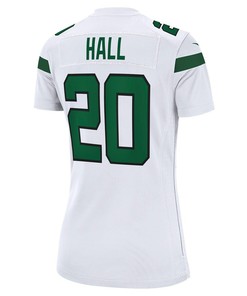 Breece Hall 20 New York Jets Women's Away Game Player Jersey - White