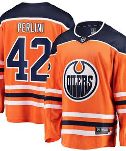 Brendan Perlini Edmonton Oilers Fanatics Branded Home Breakaway Player Jersey - Orange Nhl