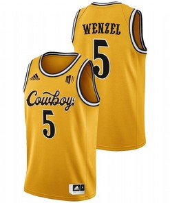 Brendan Wenzel 5 Wyoming Cowboys 2022 College Basketball Men Jersey - Gold