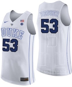 Brennan Besser 53 Duke Blue Devils College Basketball Player Performance Men Jersey - White