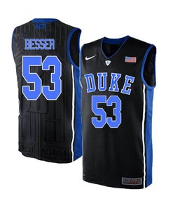 Brennan Besser 53 Duke Blue Devils Elite Basketball Men Jersey - Black Blue