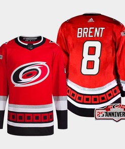 Brent Burns 8 Carolina Hurricanes Red Jersey 2022-23 Third 25th Anniversary