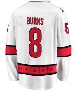 Brent Burns 8 Carolina Hurricanes Stanley Cup 2023 Playoffs Patch Away Breakaway Men Jersey - White
