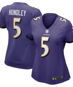 Brett Hundley 5 Baltimore Ravens Women's Home Game Player Jersey - Purple