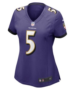 Brett Hundley 5 Baltimore Ravens Women's Home Game Player Jersey - Purple