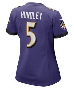 Brett Hundley 5 Baltimore Ravens Women's Home Game Player Jersey - Purple