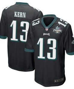 Brett Kern 13 Philadelphia Eagles Super Bowl LVII Champions 2 Stars Men Game Jersey - Black