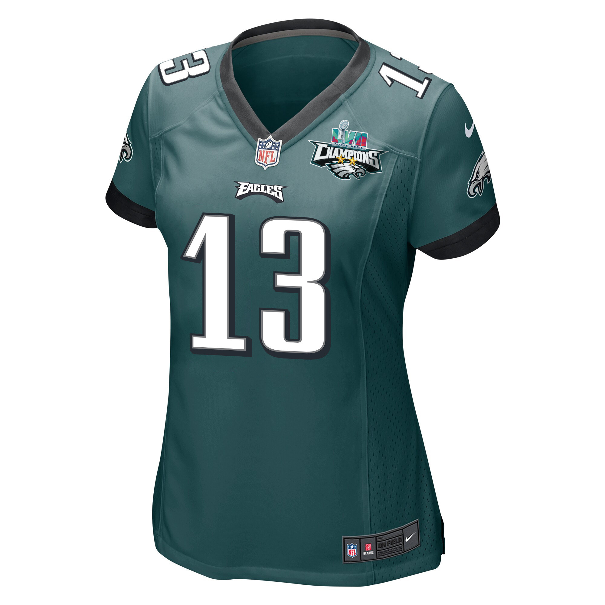 Brett Kern 13 Philadelphia Eagles Super Bowl LVII Champions 2 Stars Women Game Jersey - Midnight Green