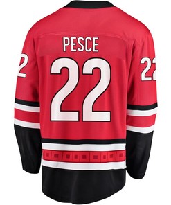 Brett Pesce 22 Carolina Hurricanes Stanley Cup 2023 Playoffs Patch Home Breakaway Men Jersey - Red