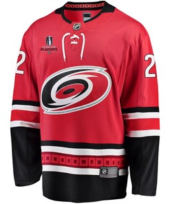 Brett Pesce 22 Carolina Hurricanes Stanley Cup 2023 Playoffs Patch Home Breakaway Men Jersey - Red