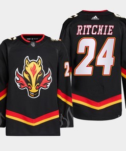 Brett Ritchie 24 Calgary Flames Black Jersey 2022-23 Blasty Alternate Primegreen