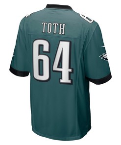 Brett Toth 64 Philadelphia Eagles Game Jersey - Midnight Green