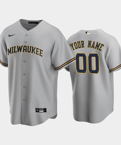 Brewers 00 Custom Road Gray Jersey