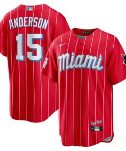 Brian Anderson Miami Marlins 2021 City Connect Replica Player Jersey - Red Mlb