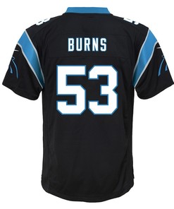 Brian Burns 53 Carolina Panthers Youth Game Jersey - Black