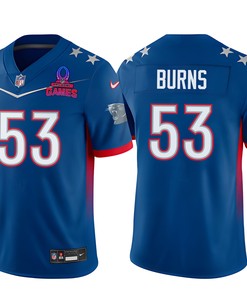 Brian Burns 53 Panthers Pro Bowl 2023 Patch Men Jersey - Blue