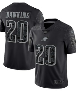 Brian Dawkins 20 Philadelphia Eagles Retired Player RFLCTV Limited Jersey - Black