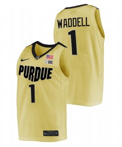 Brian Waddell 1 Gold Purdue Boilermakers 2023 Top overall seed College Basketball Jersey