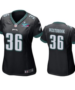 Brian Westbrook 36 Philadelphia Eagles Super Bowl LVII Black Game Jersey - Women