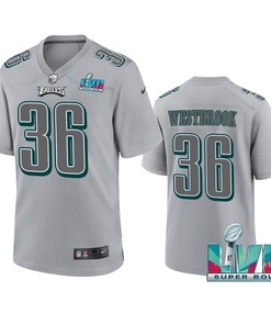 Brian Westbrook 36 Philadelphia Eagles Super Bowl LVII Patch Atmosphere Fashion Game Jersey - Gray