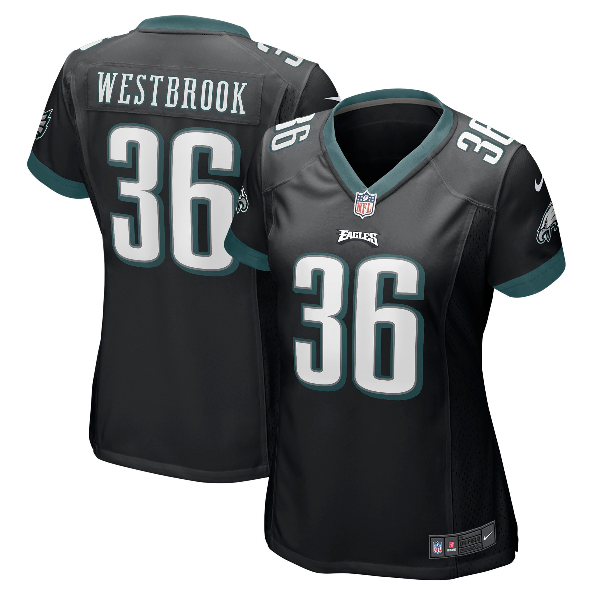 Brian Westbrook Philadelphia Eagles Womens Retired Game Jersey - Black Nfl