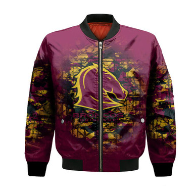 Brisbane Broncos Bomber Jacket Camouflage Vintage - NRL