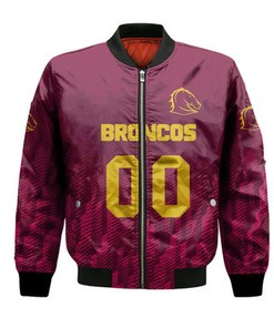 Brisbane Broncos Bomber Jacket Logo Sport Ombre  - NRL