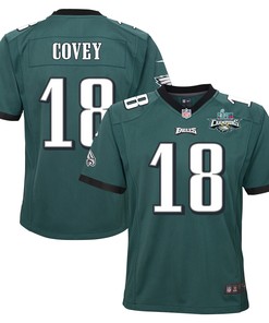 Britain Covey 18 Philadelphia Eagles Super Bowl LVII Champions 2 Stars 2 Stars Youth Game Jersey - Black
