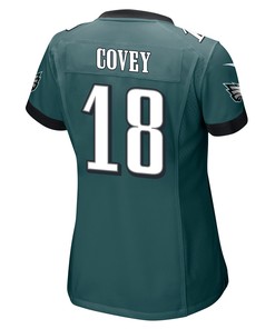 Britain Covey 18 Philadelphia Eagles Super Bowl LVII Champions 2 Stars Women Game Jersey - Midnight Green